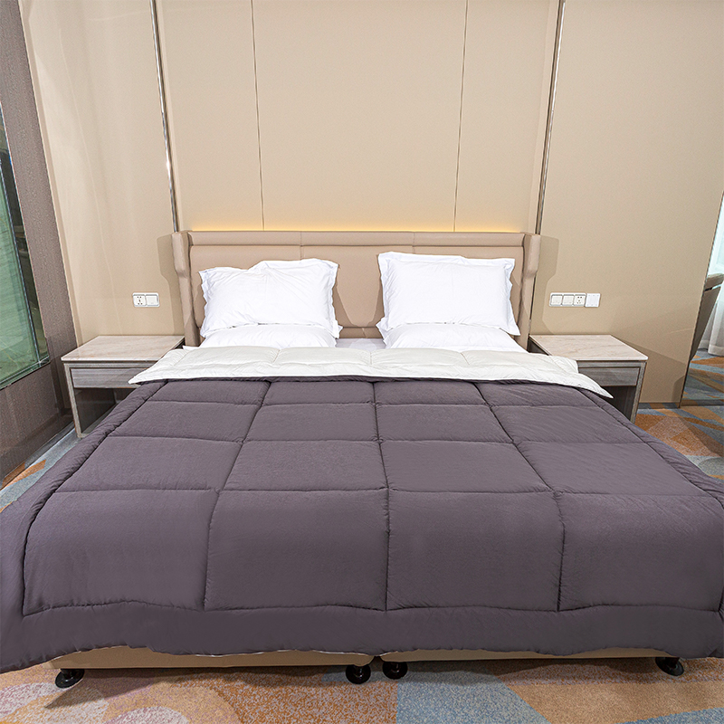 Grey All Season Duvet Insert - Kotak Desain Tempat Tidur Penghibur Selimut Ringan Selimut Hotel Dengan Tab Corner